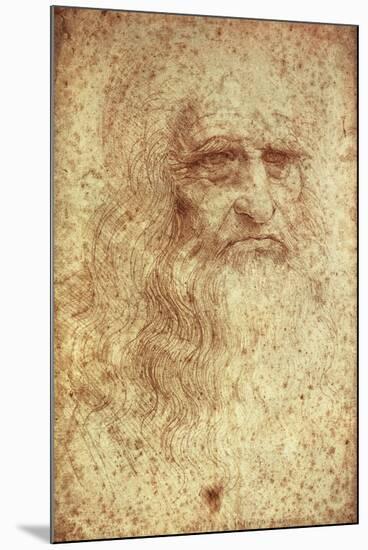 Self-Portrait-Leonardo da Vinci-Mounted Art Print