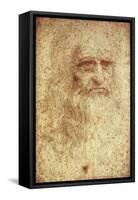 Self-Portrait-Leonardo da Vinci-Framed Stretched Canvas