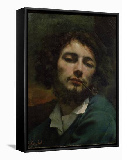 Self-Portrait-Gustave Courbet-Framed Stretched Canvas