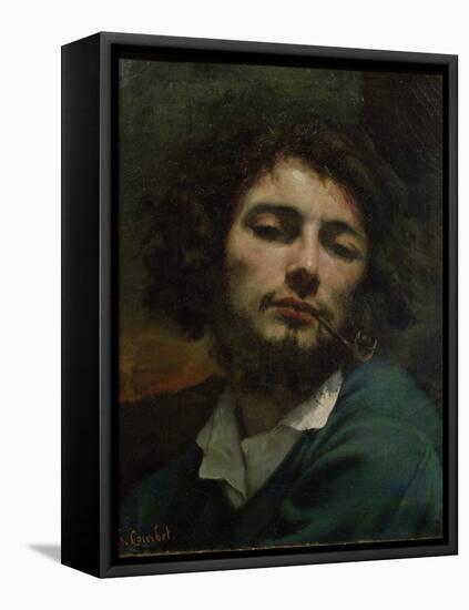 Self-Portrait-Gustave Courbet-Framed Stretched Canvas