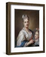 Self portrait-Rosalba Carriera-Framed Art Print