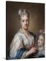 Self portrait-Rosalba Carriera-Stretched Canvas