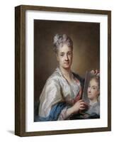 Self portrait-Rosalba Carriera-Framed Art Print