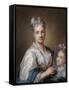 Self portrait-Rosalba Carriera-Framed Stretched Canvas