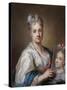 Self portrait-Rosalba Carriera-Stretched Canvas