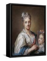 Self portrait-Rosalba Carriera-Framed Stretched Canvas