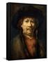 Self-Portrait-Rembrandt van Rijn-Framed Stretched Canvas