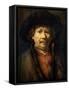 Self-Portrait-Rembrandt van Rijn-Framed Stretched Canvas