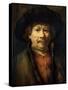 Self-Portrait-Rembrandt van Rijn-Stretched Canvas