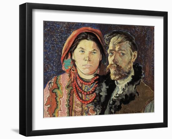 Self Portraitwith the Artist's Wife (Autoportret Z Zona)-Stanislaw Wyspianski-Framed Giclee Print