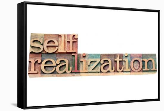 Self-Realization Word-PixelsAway-Framed Stretched Canvas