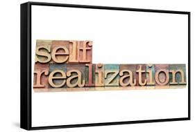 Self-Realization Word-PixelsAway-Framed Stretched Canvas