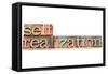 Self-Realization Word-PixelsAway-Framed Stretched Canvas