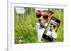 Selfie Dog in Meadow-Javier Brosch-Framed Photographic Print