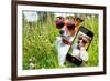 Selfie Dog in Meadow-Javier Brosch-Framed Photographic Print