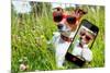 Selfie Dog in Meadow-Javier Brosch-Mounted Photographic Print