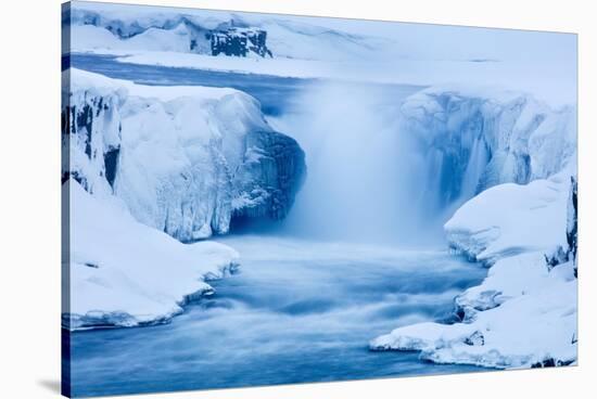 Selfoss in winter, Vatnajokull National Park, Iceland-David Noton-Stretched Canvas