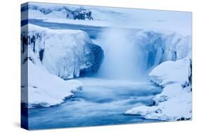 Selfoss in winter, Vatnajokull National Park, Iceland-David Noton-Stretched Canvas