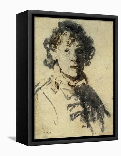 Selfportrait with Mouth Open-Rembrandt van Rijn-Framed Stretched Canvas