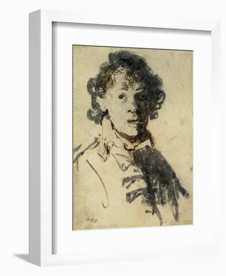 Selfportrait with Mouth Open-Rembrandt van Rijn-Framed Giclee Print