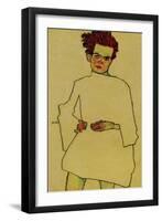 Selfportrait with Shirt, 1910-Egon Schiele-Framed Giclee Print