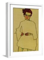 Selfportrait with Shirt, 1910-Egon Schiele-Framed Giclee Print