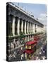 Selfridges and Old Routemaster Bus before They Were Withdrawn, Oxford Street, London, England-Rawlings Walter-Stretched Canvas