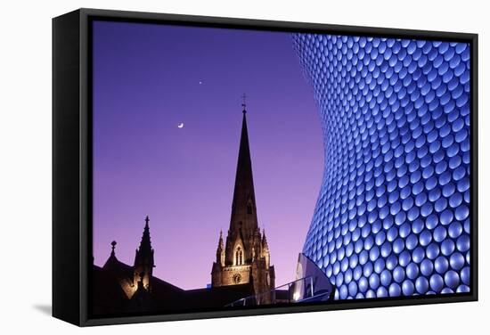 Selfridges building St Martins church Birmingham-Charles Bowman-Framed Stretched Canvas