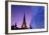 Selfridges building St Martins church Birmingham-Charles Bowman-Framed Photographic Print