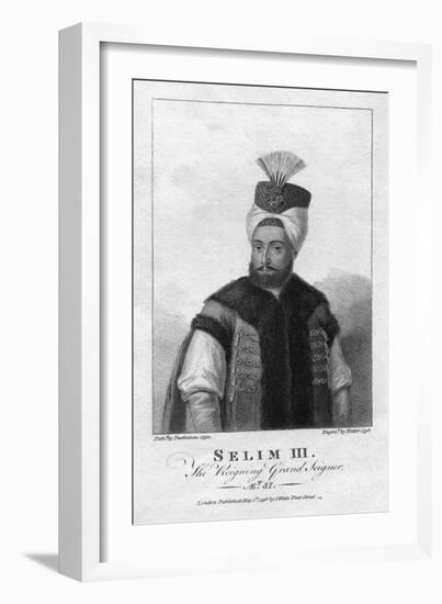 Selim Iii, the Reigning Grand Seignor Engraving-William Nutter-Framed Giclee Print