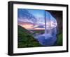 Seljalandfoss Waterfall at Sunset, Iceland. Horizontal Shot.-Max Topchii-Framed Photographic Print