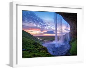 Seljalandfoss Waterfall at Sunset, Iceland. Horizontal Shot.-Max Topchii-Framed Photographic Print