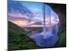 Seljalandfoss Waterfall at Sunset, Iceland. Horizontal Shot.-Max Topchii-Mounted Photographic Print