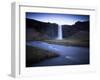 Seljalandsfoss Waterfall Captured at Dusk Using Long Exposure to Record Water Movement, Iceland-Lee Frost-Framed Photographic Print