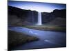 Seljalandsfoss Waterfall Captured at Dusk Using Long Exposure to Record Water Movement, Iceland-Lee Frost-Mounted Photographic Print