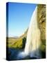 Seljalandsfoss Waterfall, Southern Area, Iceland, Polar Regions-Simon Harris-Stretched Canvas