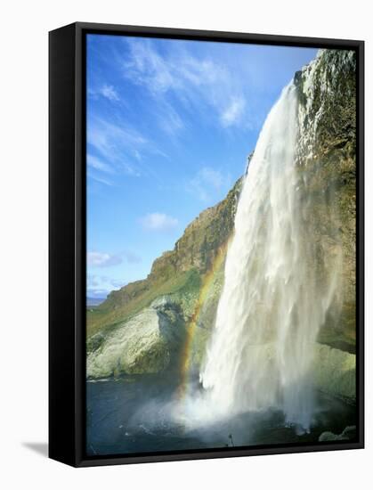 Seljalandsfoss Waterfall, Southern Area, Iceland, Polar Regions-Simon Harris-Framed Stretched Canvas