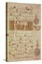 Seljuk Style Koran with Coloured Inscriptions and Decorative Counting Medallions in the Margins-null-Stretched Canvas