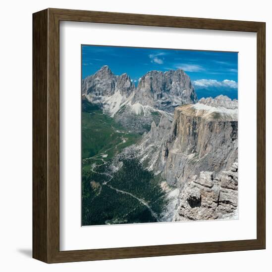 Sella Langkofel and Plattkofel-null-Framed Art Print