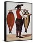 Seller of Smoked Salmon, Print, France, 19th Century-null-Framed Stretched Canvas