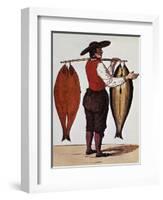 Seller of Smoked Salmon, Print, France, 19th Century-null-Framed Giclee Print