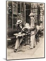 Seller of Statues on a Cafe Terrace, Paris, 1910-null-Mounted Giclee Print