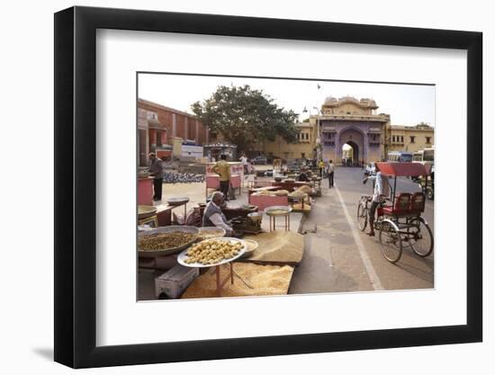 Sellers of Pigeon Food Outside Gates of City Palace, Jaipur, Rajasthan, India, Asia-Peter Barritt-Framed Photographic Print