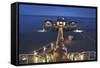 Sellin pier Rugen dusk West Pomerania Germany-Charles Bowman-Framed Stretched Canvas