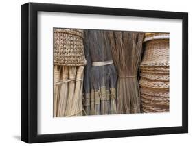 Selling brooms and baskets in Bhaktapur Durbar Square, Bhaktapur, Nepal-Keren Su-Framed Photographic Print
