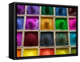 Selling Color Powder at Market, Pushkar, Rajasthan, India-Keren Su-Framed Stretched Canvas