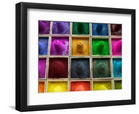 Selling Color Powder at Market, Pushkar, Rajasthan, India-Keren Su-Framed Photographic Print