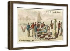 Selling Fish at Auction on the English Coast-null-Framed Giclee Print