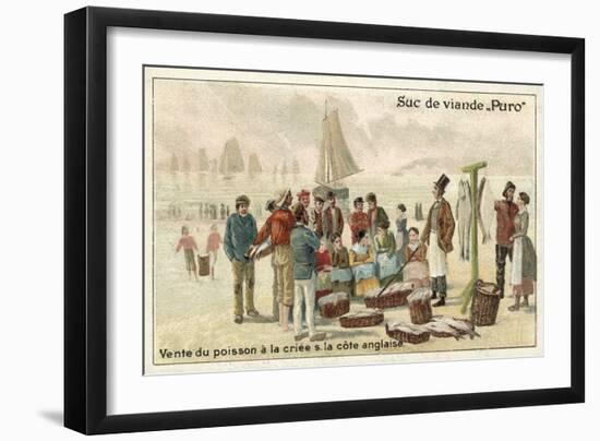 Selling Fish at Auction on the English Coast-null-Framed Giclee Print