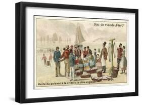 Selling Fish at Auction on the English Coast-null-Framed Giclee Print